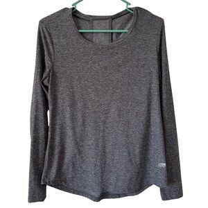 3/$20 Marika Gray Back Cut Out Long Sleeve Shirt